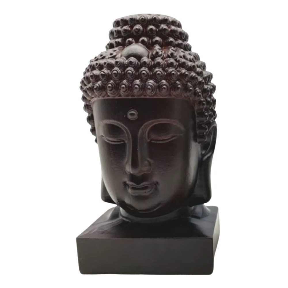 Dark Brown Buddha Head Bust Statue Zen Meditation Home‎ Decor Sculpture
